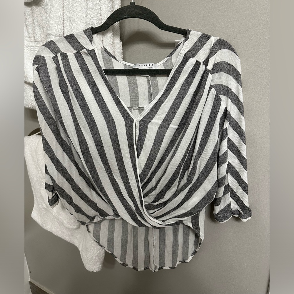 Striped Black & White Blouse